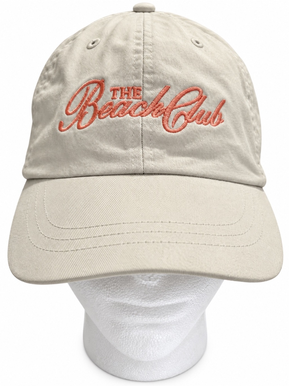 The Beach Club Cream Pink Embroidered ADAMS Cotton Dad Hat
